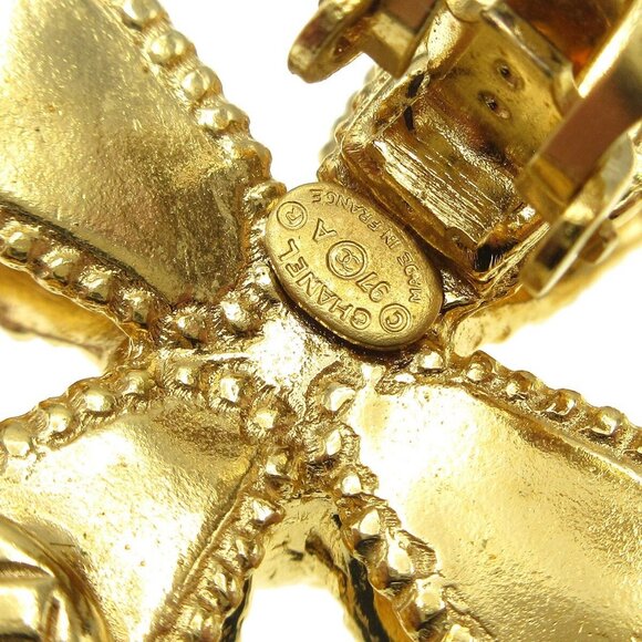 Chanel Cross Earrings Clip-On Gold - Picture 5 of 5